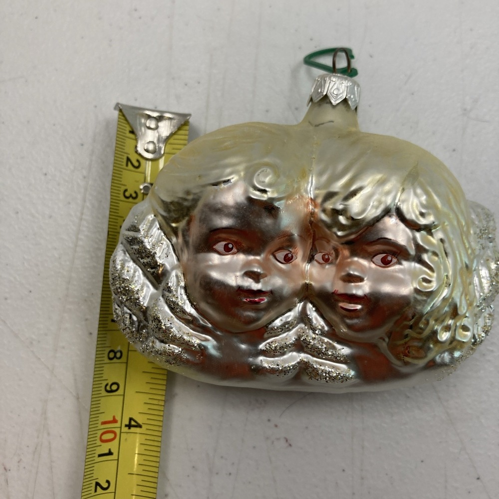 Vtg House of Ivana Trump Christmas Tree Ornament Cupid‎ Angel Glass Poland 90's - Picture 5 of 7